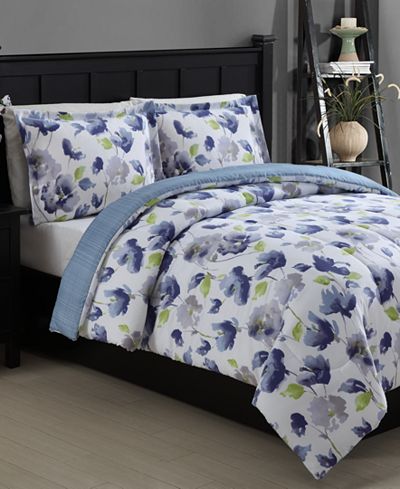 CLOSEOUT! Emily Reversible 2-Piece Twin Comforter Set - Bed in a Bag - Bed & Bath - Macy&#39;s