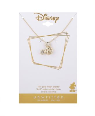 Cubic Zirconia Mickey Mouse Dream Initial Pendant Necklace