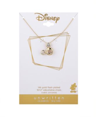 Cubic Zirconia Mickey Mouse Dream Initial Pendant Necklace