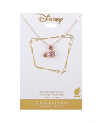 Cubic Zirconia Mickey Mouse Dream Birthstone Pendant Necklace
