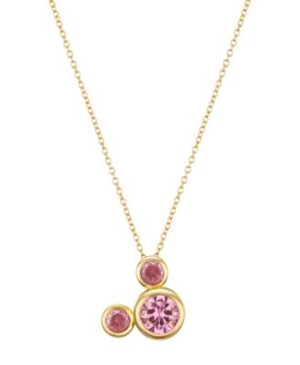 Cubic Zirconia Mickey Mouse Dream Birthstone Pendant Necklace