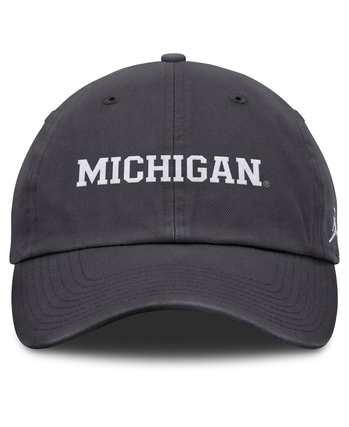 JORDAN MEN'S CHARCOAL MICHIGAN WOLVERINES CAMPUS CLUB ADJUSTABLE HAT 