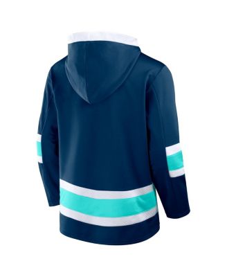 Men's Deep Sea Blue Seattle Kraken Inside Line Fleece Pullover Hoodie