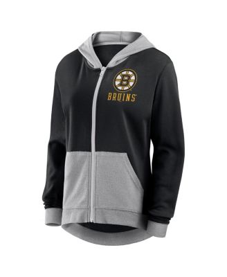 Women's Black Boston Bruins Hit It French Terry Full-Zip Hoodie
