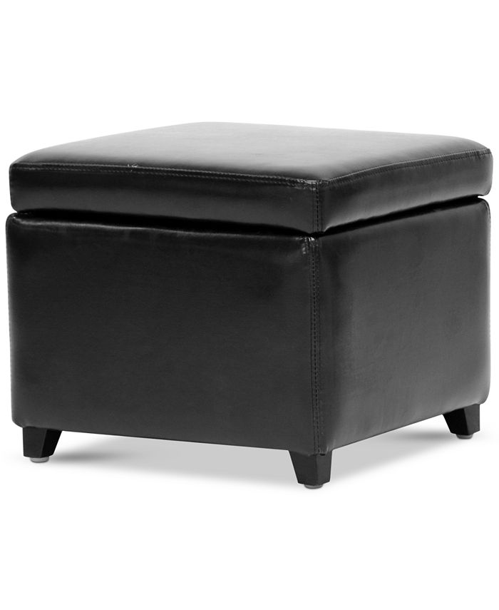 Furniture Brant Small Faux Leather Storage Cube Ottoman Macy's