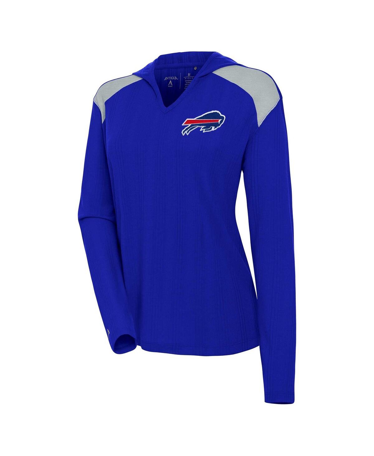 Women's Royal Buffalo Bills Opulent Long Sleeve Hoodie T-Shirt - Royal, Gray