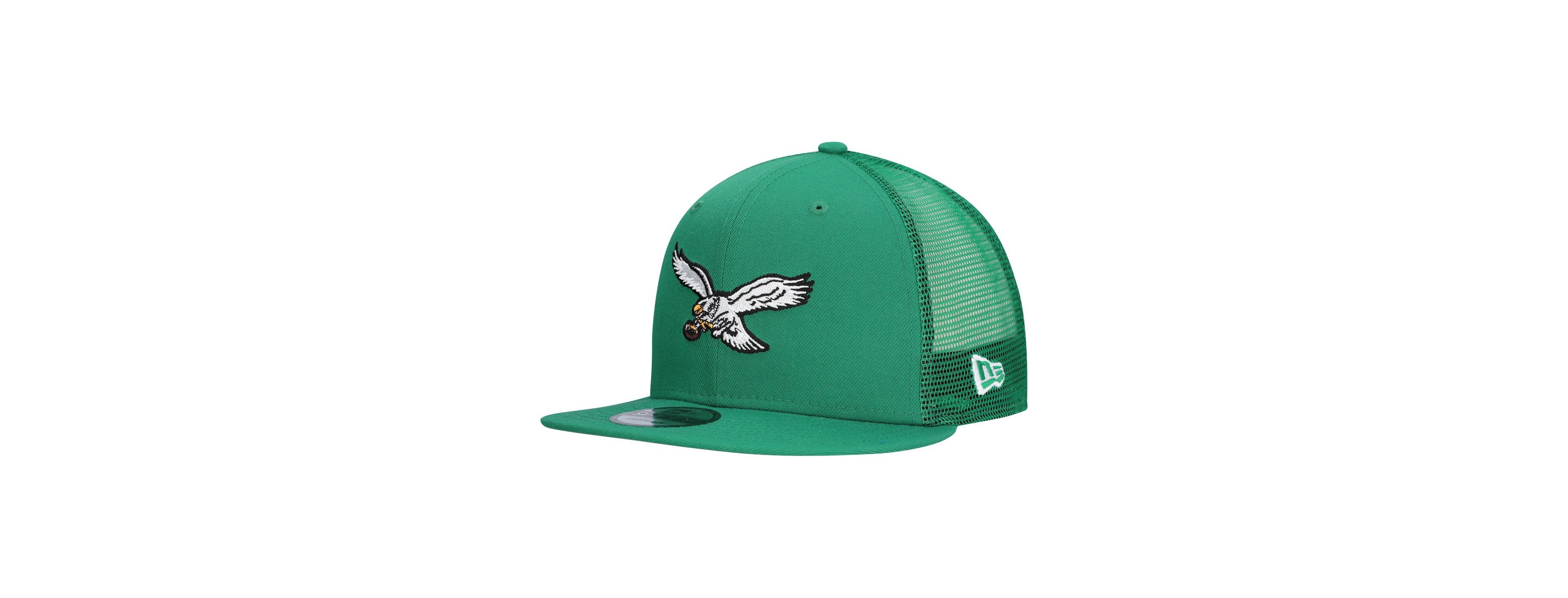 New Era Men's Kelly Green Philadelphia Eagles Throwback Main Trucker 9FIFTY Snapback Hat
