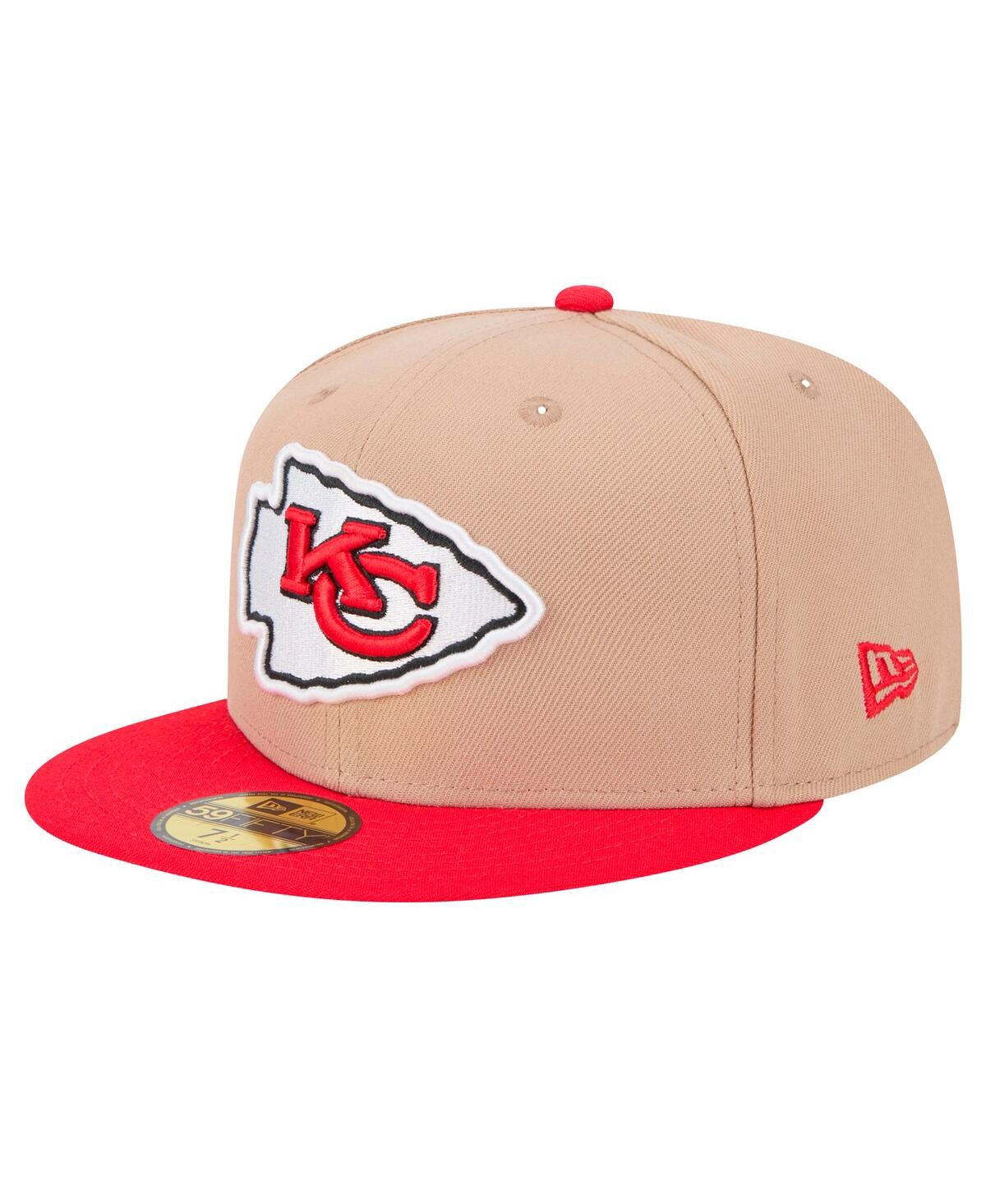 New Era Men's Tan Kansas City Chiefs Logo Main 59FIFTY Fitted Hat