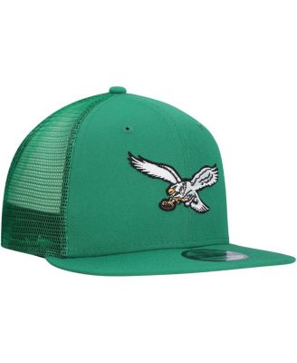 Men's Kelly Green Philadelphia Eagles Throwback Main Trucker 9FIFTY Snapback Hat