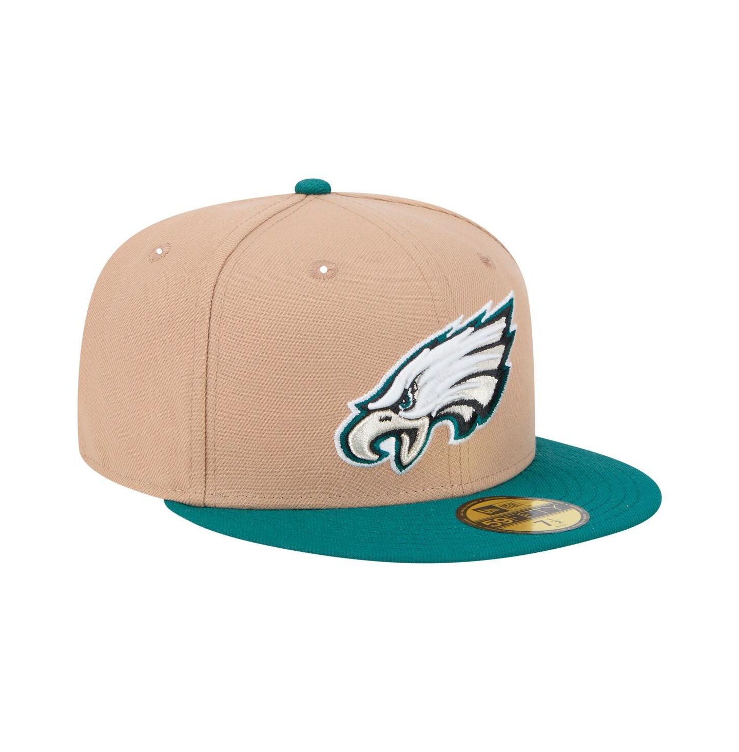 Мужская кепка New Era Tan Philadelphia Eagles Logo Main 59FIFTY Fitted Hat — фото 4