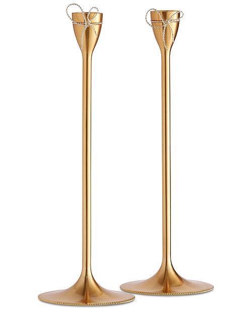 Vera Wang Wedgwood Love Knots Gold Taper Candle Holder Pair & Reviews