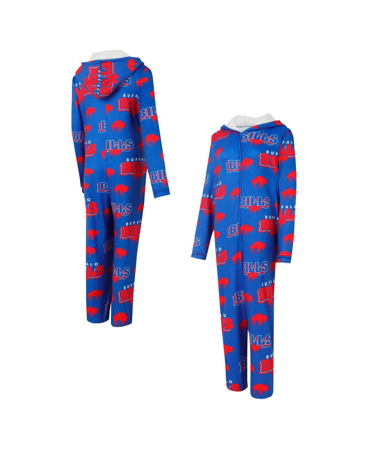 Concepts Sport Royal Buffalo Bills Throwback Roadway Allover Print Microfleece Full-zip Union Suit In Royal