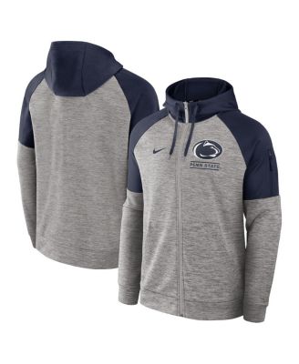Nike - Men's Heather Gray Penn State Nittany Lions Fitness Raglan&nbsp;Performance Full-Zip Hoodie