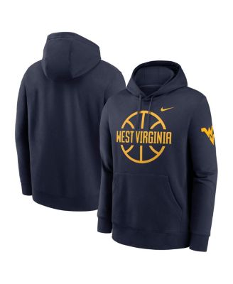 Nike - Men's Navy West Virginia Mountaineers Basketball Icon Club Fleece Pullover Hoodie