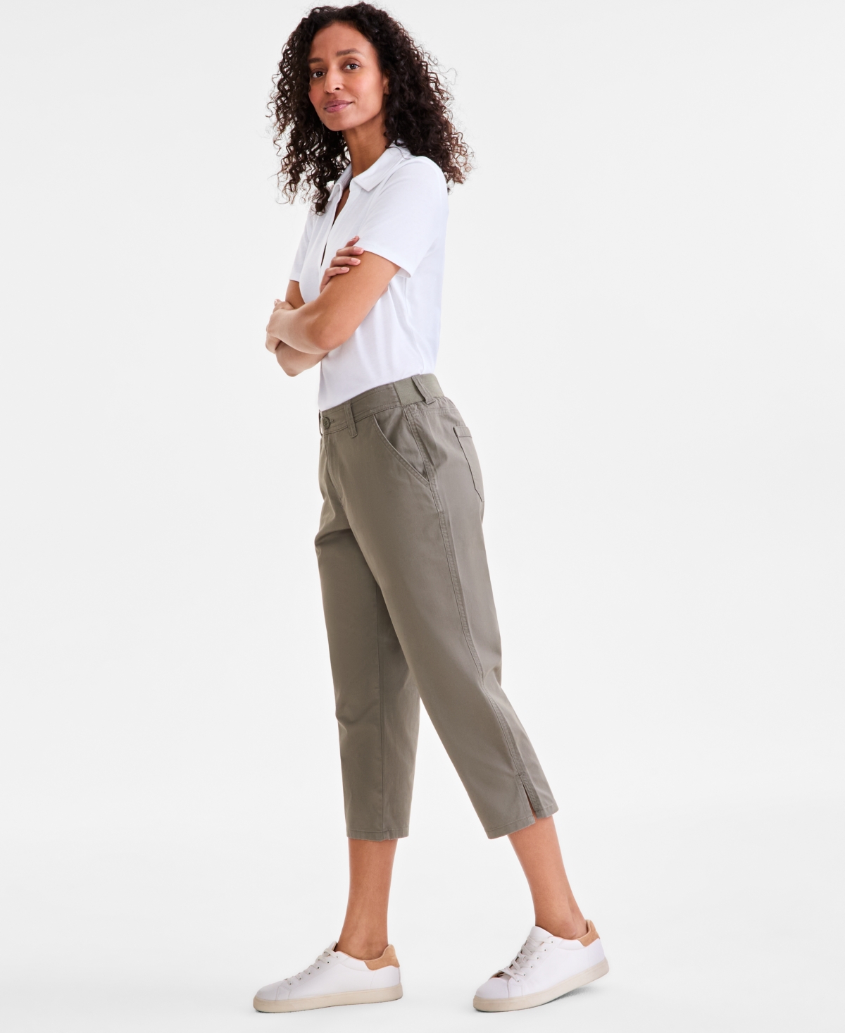 Style & Co Women's Mid-rise Comfort Waist Capri Pants, Regular & Petite, Exclusively At Macy's In Olive