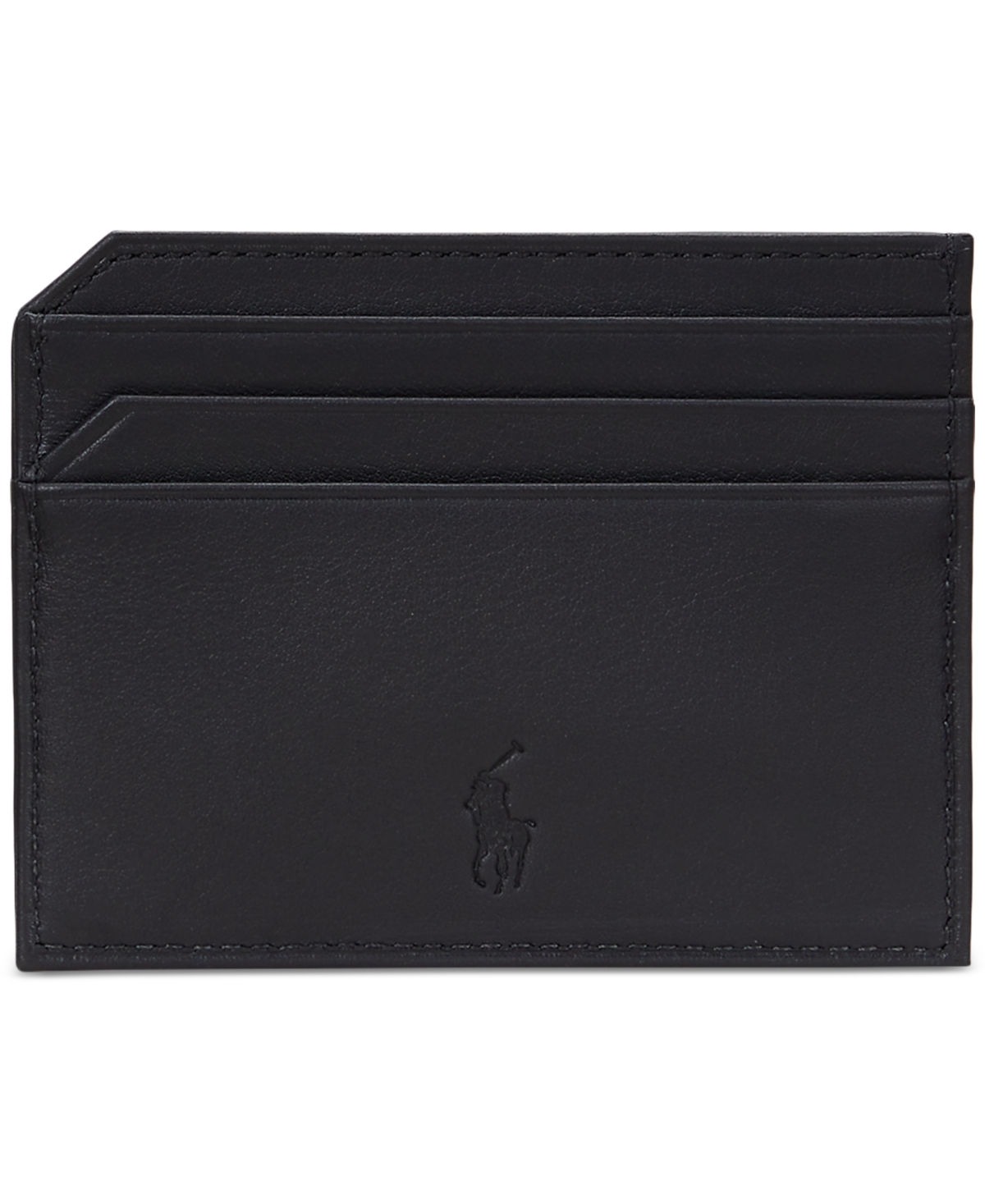 Polo Ralph Lauren Men's Smooth Leather Card Case In Black