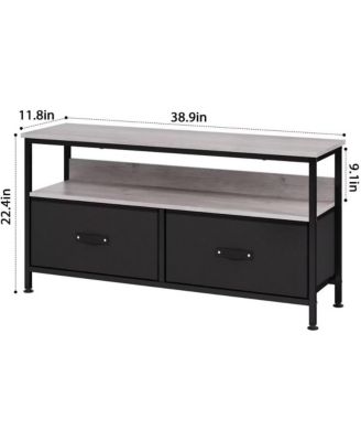 Dresser TV Stand for Bedroom,TV Console with Drawers, 2 Drawers Entertainment Center with Open Shelf, Media Console for 50 Inch TV, Dresser with PU Finish