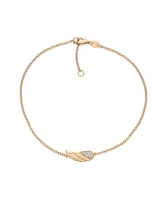 Spiritual Guardian Angel Wing Anklet Charm Ankle Bracelet Rose Gold .925 Sterling Silver Adjustable