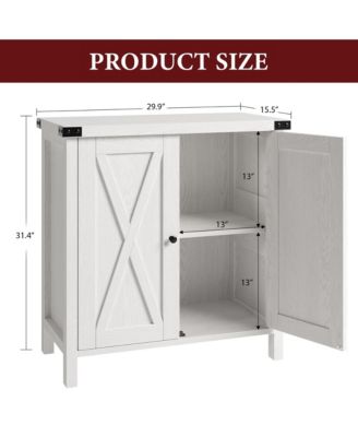 Farmhouse Buffet Cabinet with Adjustable Shelf and Barn Doors