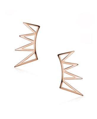 Boho Minimalist Geometric Ear Cuff Cartilage Spike Earrings Sterling Silver