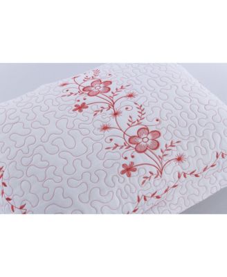 2 Pcs Embroidered Floral Pillow Shams King