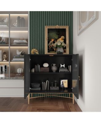 Vintage Wood Storage 2 Door Accent Cabinet