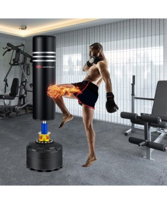 220Lbs Freestanding Punching Boxing Bag w/12 Suction Cup Base Shock Absorber