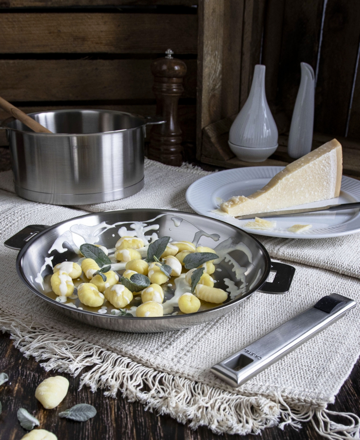 Cristel Strate 13-piece Stainless Steel Cookware Set In Silver