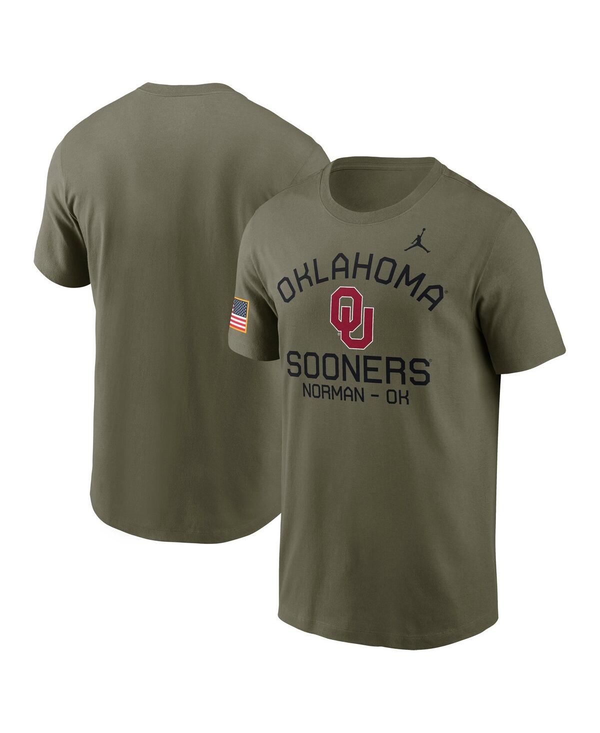Jordan Men's Olive Oklahoma Sooners 2024 Military Appreciation Performance T-shirt In Olive