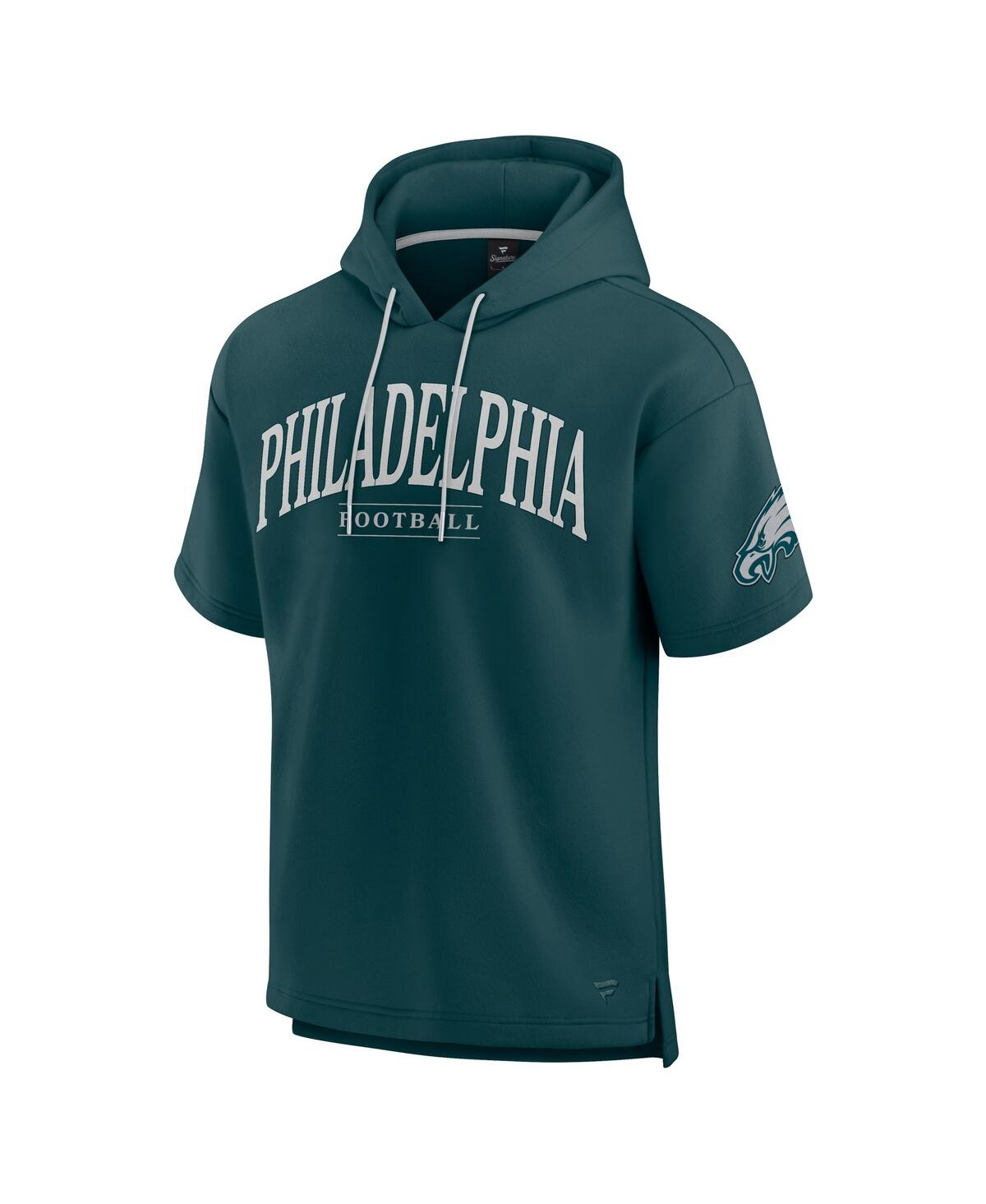 FANATICS MEN'S AND WOMEN'S GREEN PHILADELPHIA EAGLES ELEMENTS READY SHORT SLEEVE PULLOVER HOODIE