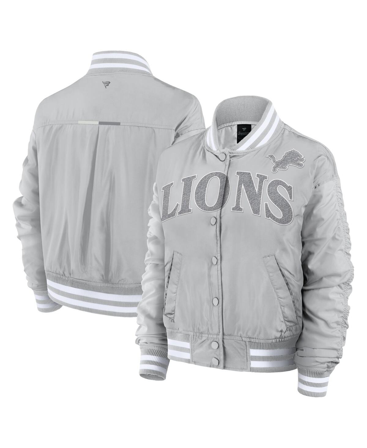 Women's Gray Detroit Lions Elements Wave Full-Snap Jacket - Gray