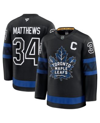 Fanatics - Men's Auston Matthews Black Toronto Maple Leafs Captain Patch Alternate Premium Jersey