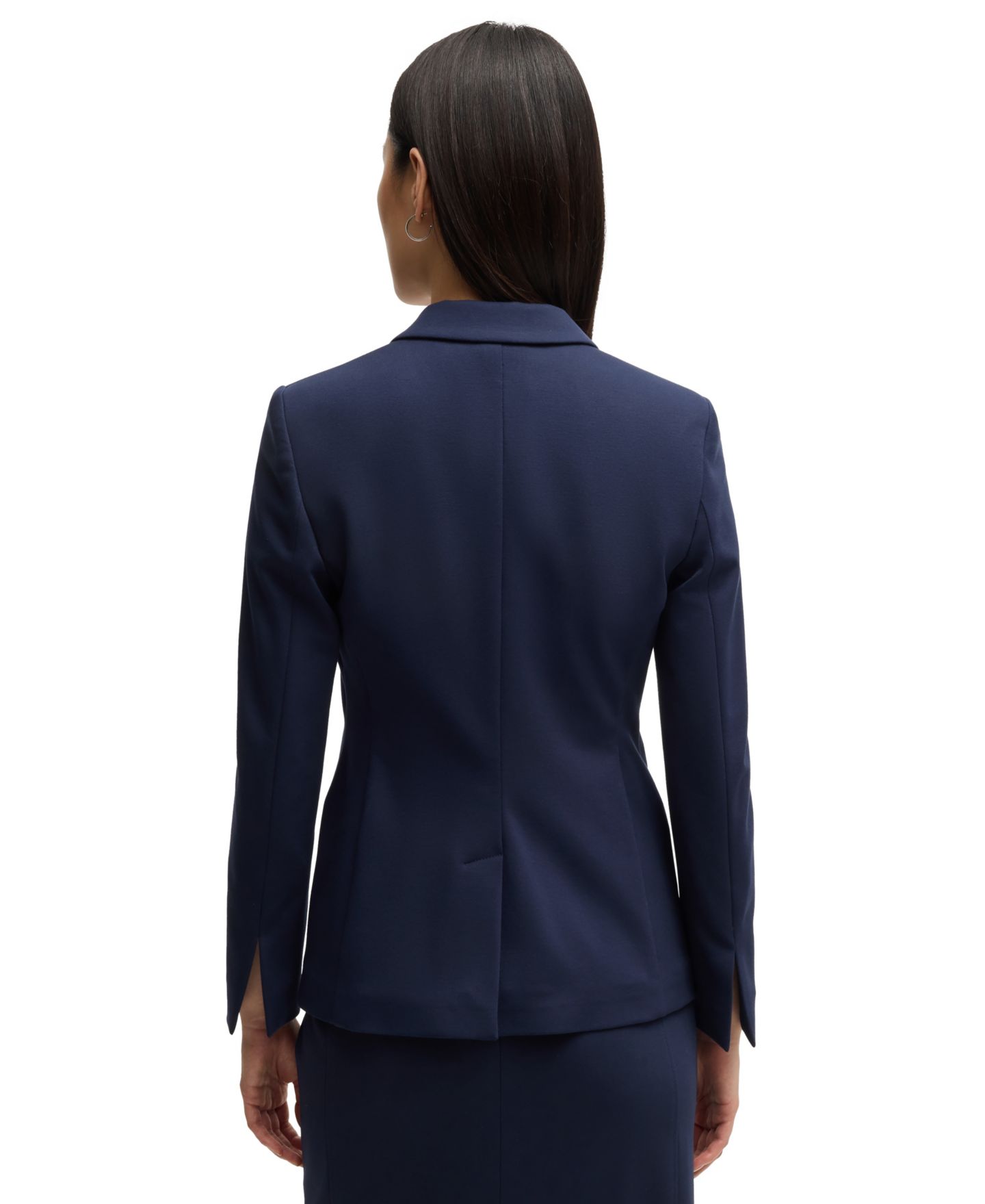Женский пиджак Hugo Boss BOSS by Slim-Fit Blazer, цвет: Тёмный синий — фото 3