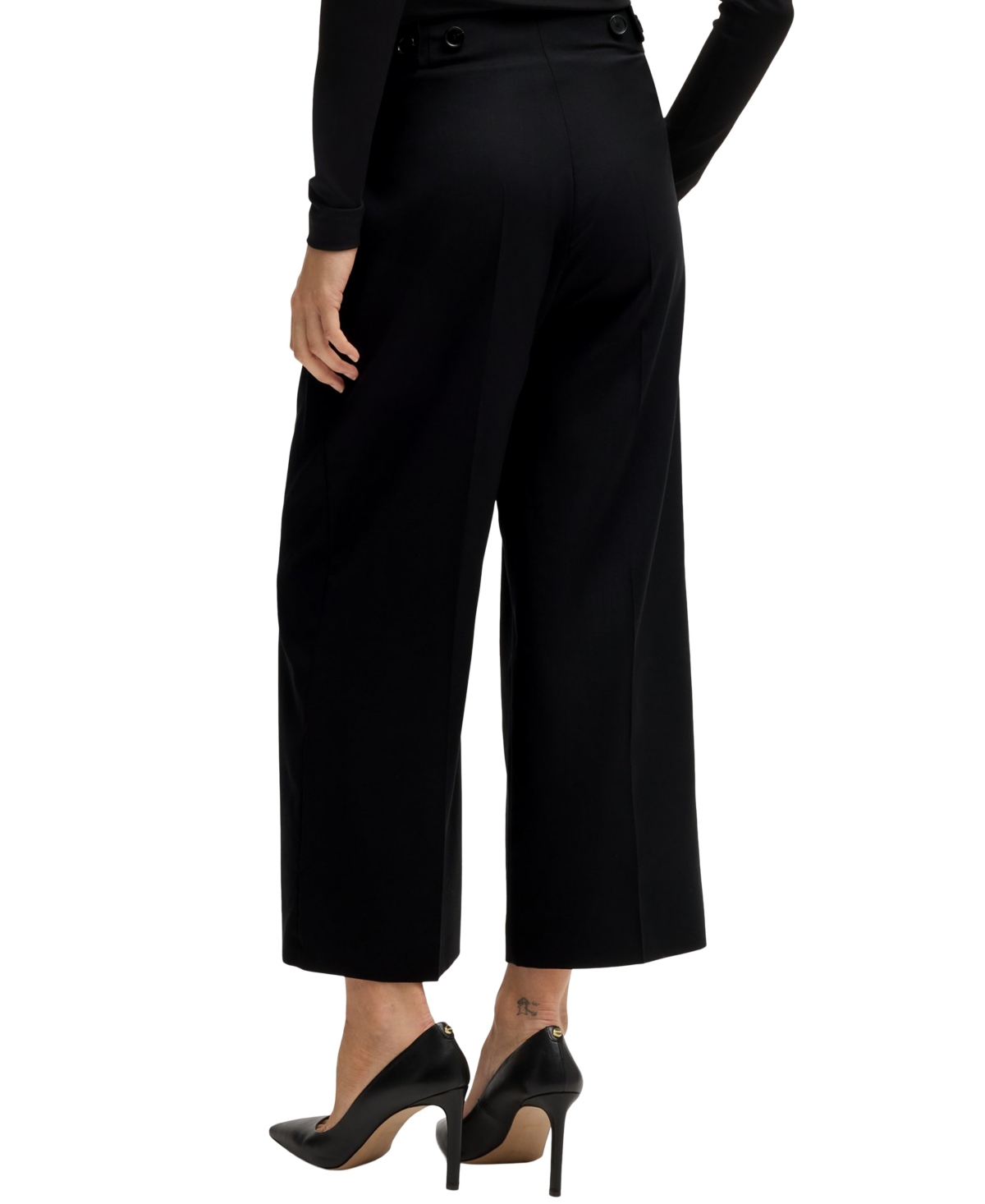 Hugo Boss Boss By  Women's Regular-fit High-waisted Trousers In Black