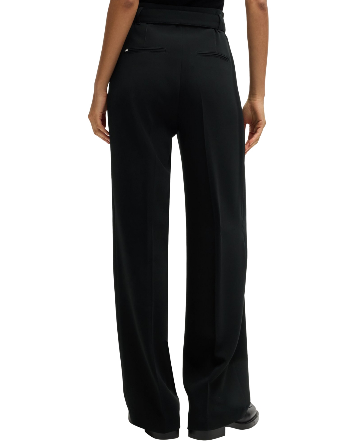 Hugo Boss Boss By  Women's Japanese Crepe Relaxed-fit Trousers In Black