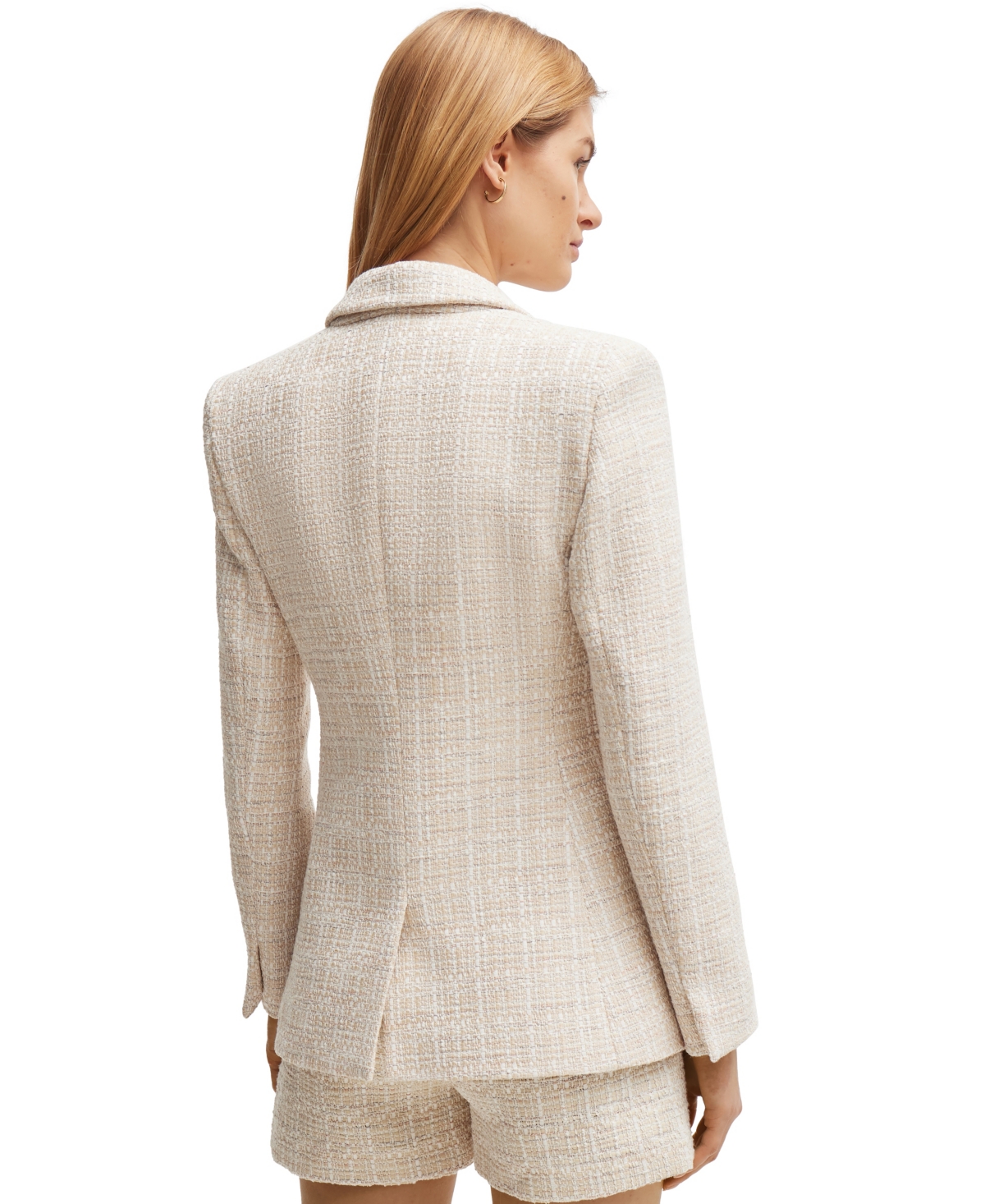 Shop Hugo Boss Boss By  Women's Regular-fit Tweed Blazer In Open Misc