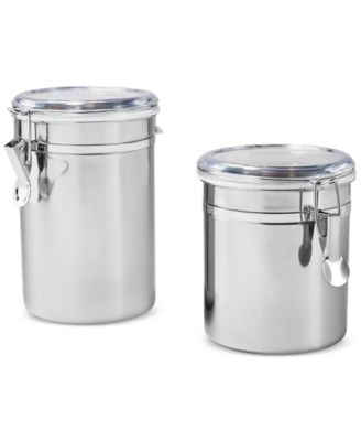 Stainless Steel Clamp-Lid Canisters, Set of 2, Exclusively at Macy's