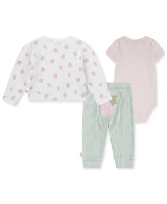 Baby Girls Turn Me Around Cotton Jacket, Bodysuit & Pants, 3-Piece Set