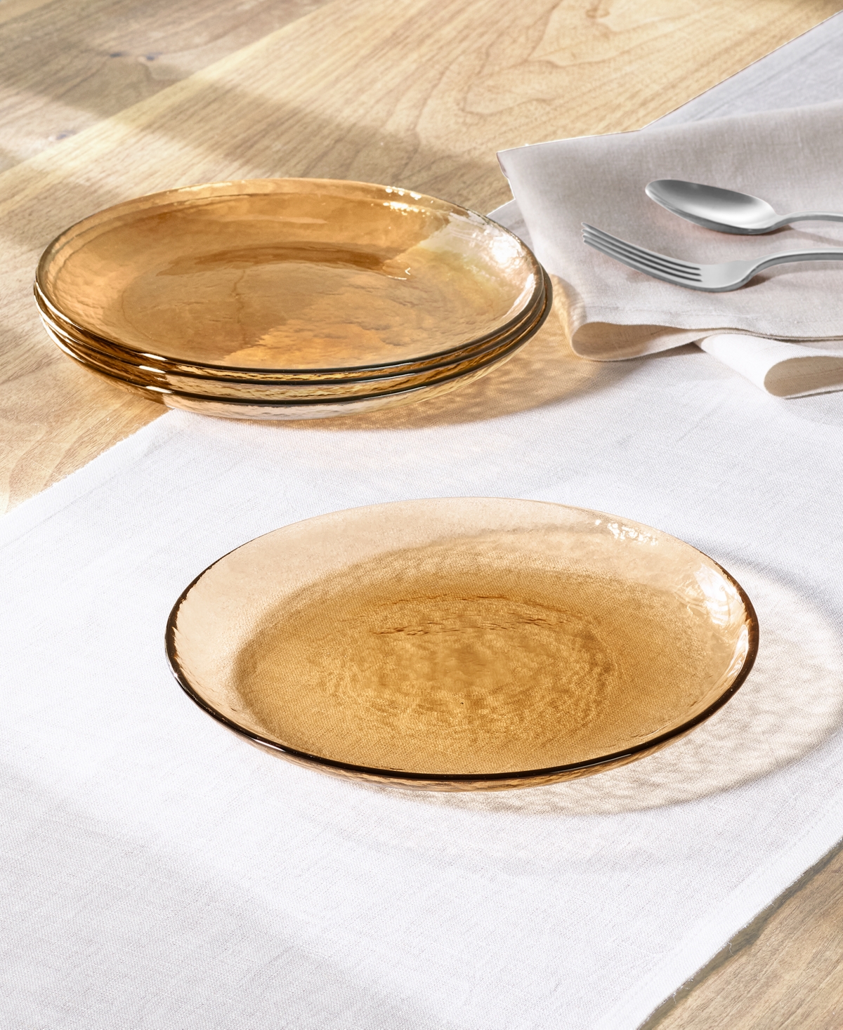 Sunstone Glass Salad Plates, Set of 4, Exclusively at Macy's - Amber