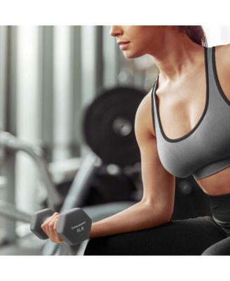 Neoprene Dumbbell Hand Weights with Stand, 32 lbs (3 lb, 5 lb, 8 lb Pairs)