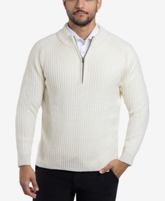 XRAY Men's Ribbed Mock Neck Quarter-Zip Sweater
