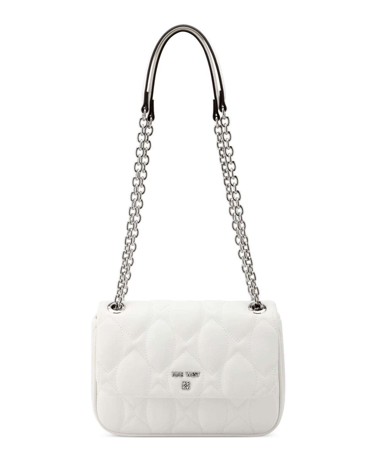 Nine West Rue Chain Convertible Flap Crossbody Bag In Optic White