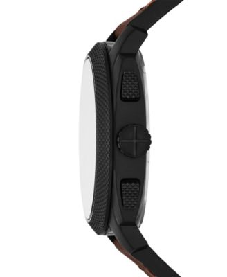 Men's Machine Chronograph Black Stainless-Steel Bracelet Watch, 44mm