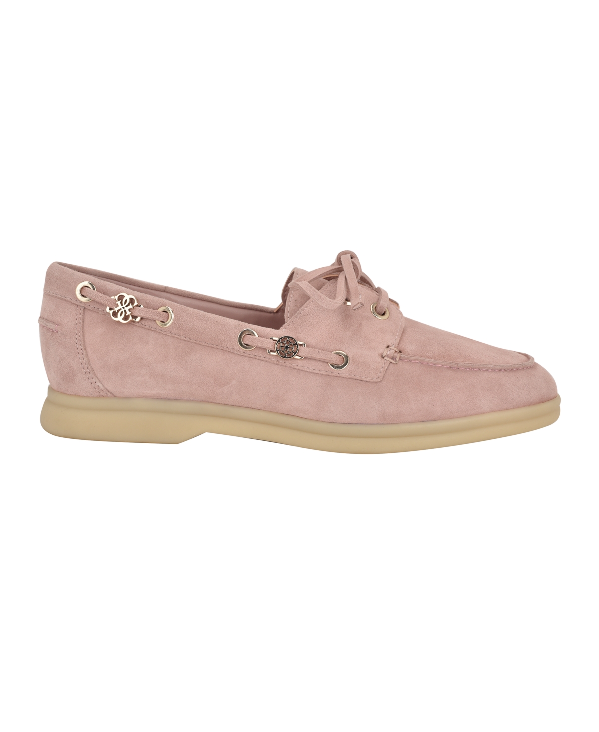 Guess Women's Yomaya Charms Boat Shoe Loafers In Light Pink Suede