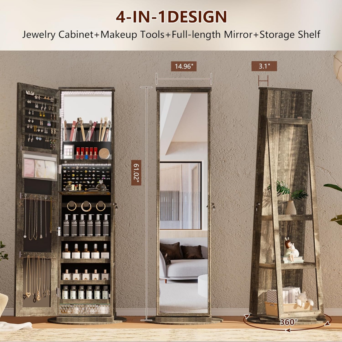 Vlsrka Floor / Wall Full Length Mirror