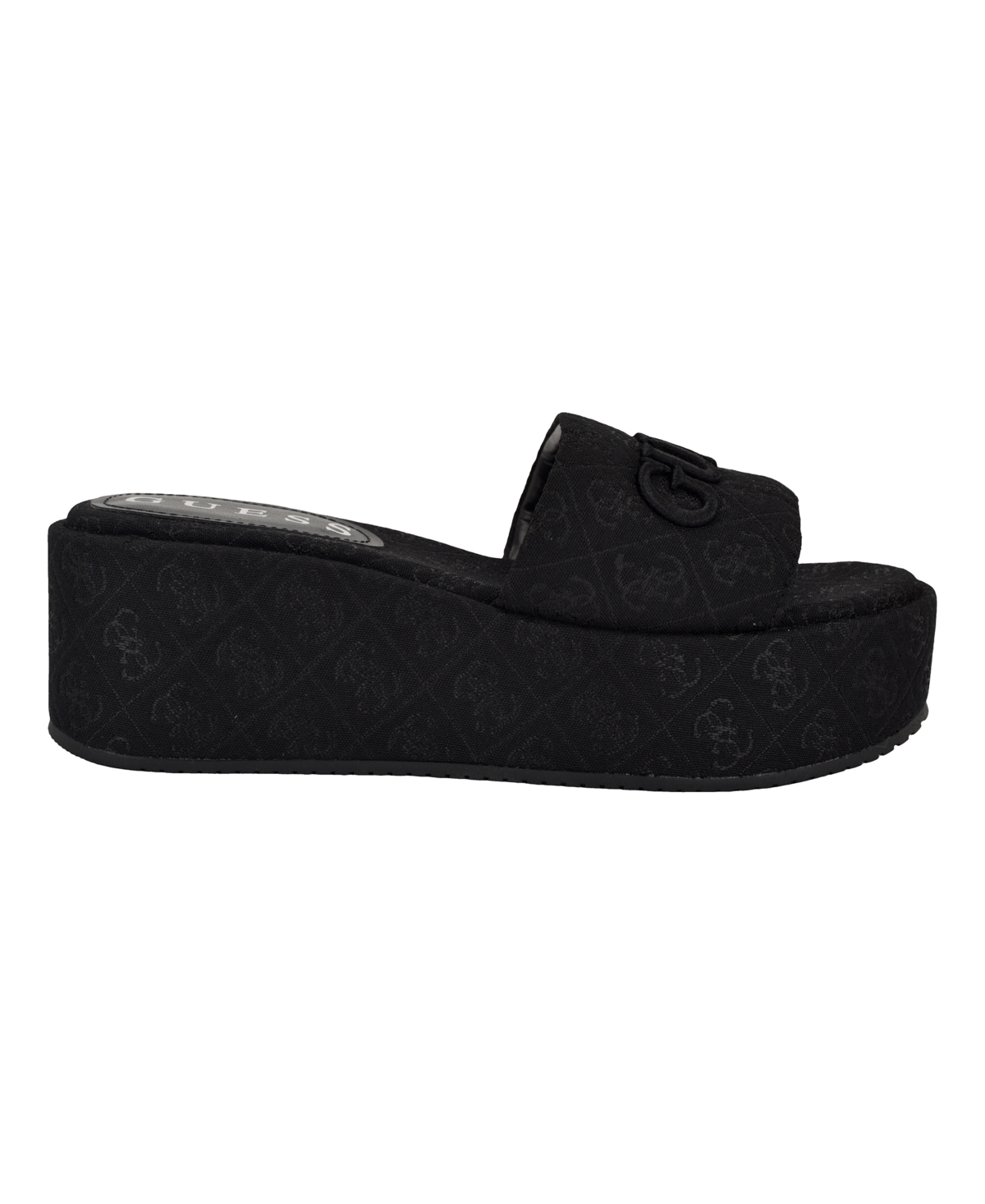 Guess Women's Bintai Platform Slide Wedge Sandals In Black Logo