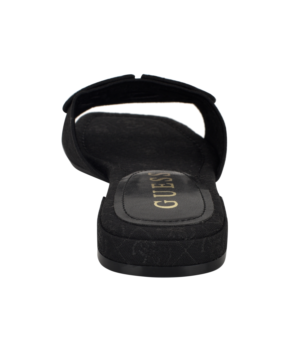 Guess Women's Tarishae One Band Quattro-g Slip On Flat Sandals In Black Logo