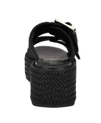 Women's Binks Double-Buckle Woven Platform Wedge Sandals