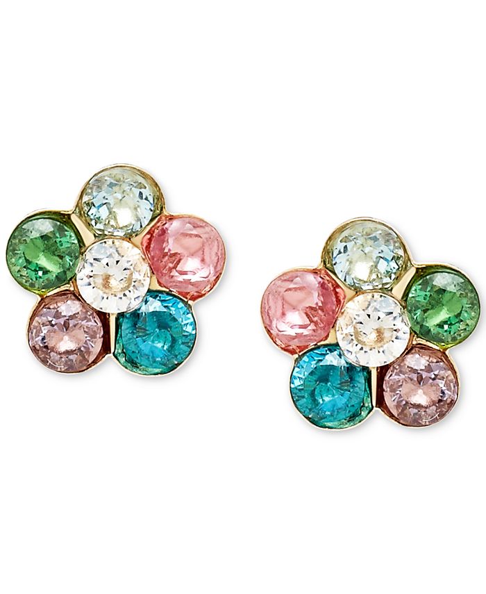 Macy's Children's Cubic Zirconia Flower Stud Earrings in 14k Gold Macy's