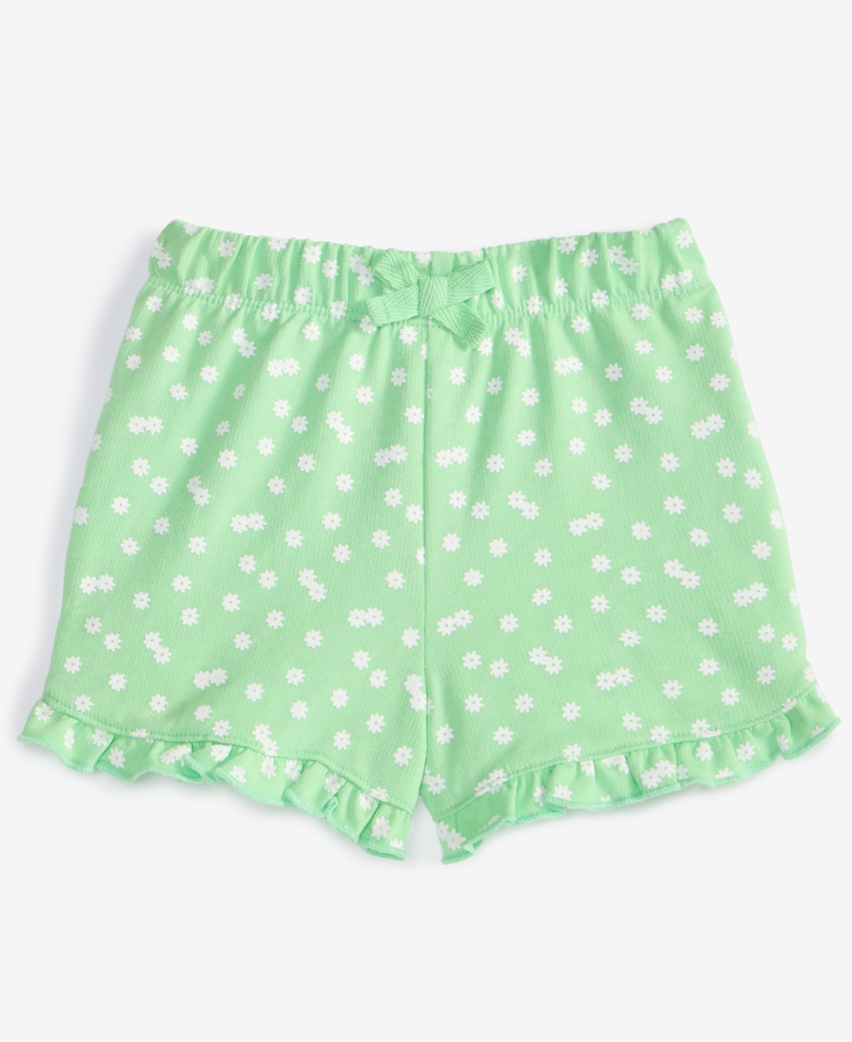 First Impressions Baby Girls Daisy Dot Printed Shorts, Exclusively At Macy's In Lime Scent